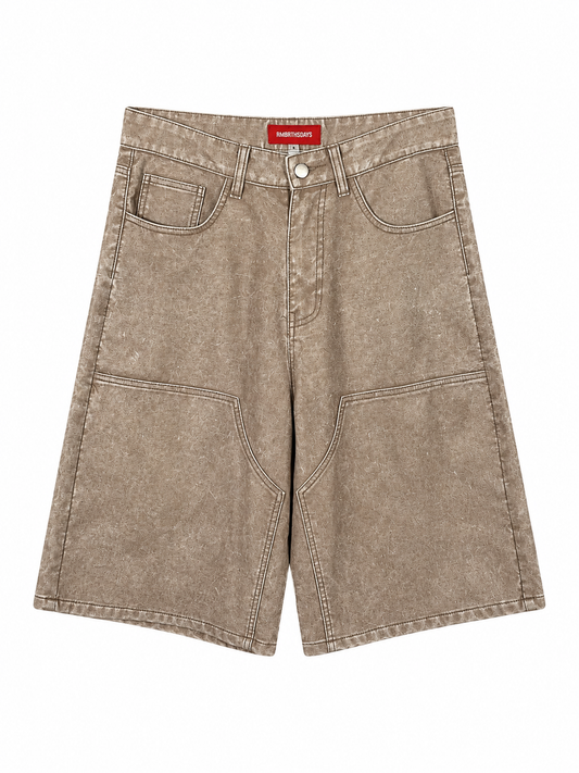 oatmeal leather shorts