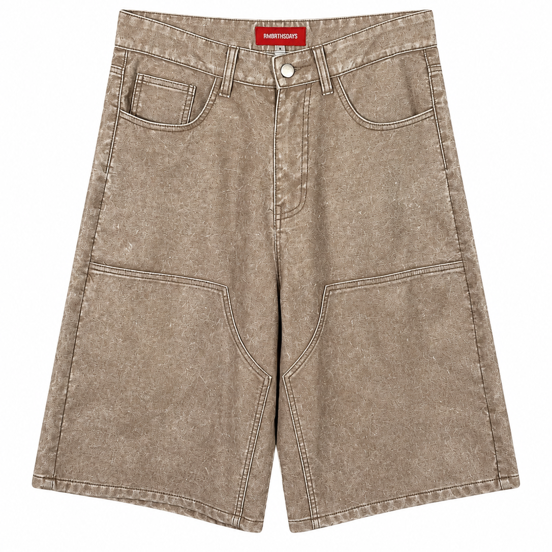oatmeal leather shorts